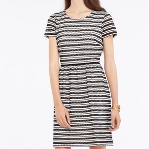 Ann Taylor short sleeve eyelet striped dress